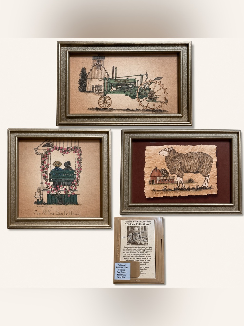 Vintage Richard Neuman Golden Reflections Farm Print Set of 3 Ohio